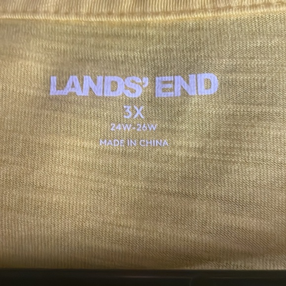 Lands end yellow top with lace edging size 3x perfect summer spring top - Picture 3 of 4